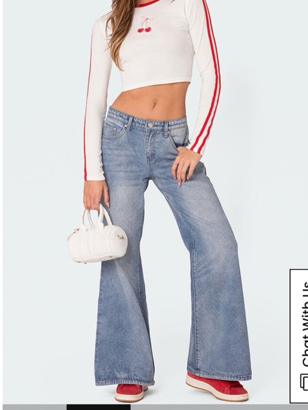 Edikted Low Rise Wide Leg Jeans size Medium